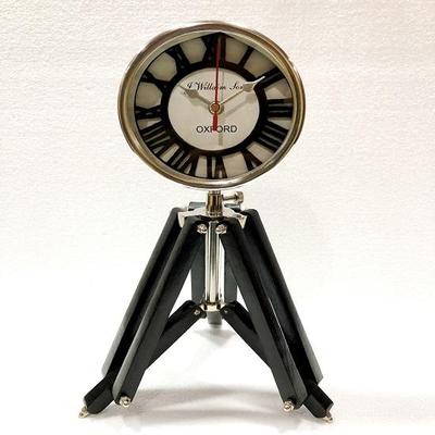 Brass Table Wooden Stand Clock Nautical Style Maritime Ship Desk Clock Office Decor