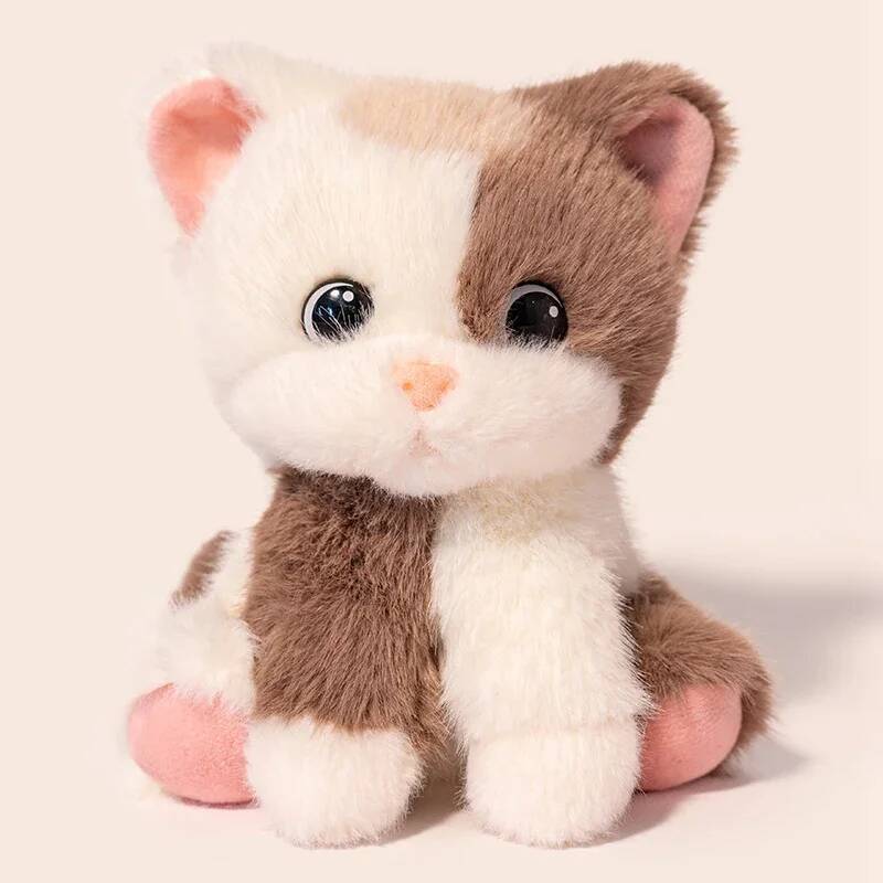 Flauschiger Fuchs Plüschkatzenspielzeug Eichhörnchen Zeichentricktier Baby Begleitpuppe Schreibtischornamente Serie Süßes Geburtstagsgeschenk für Kinder Freunde