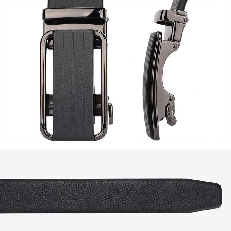 Men's High-Grade Alloy Automatic Buckle Leather Belt - Stylish & Versatile.