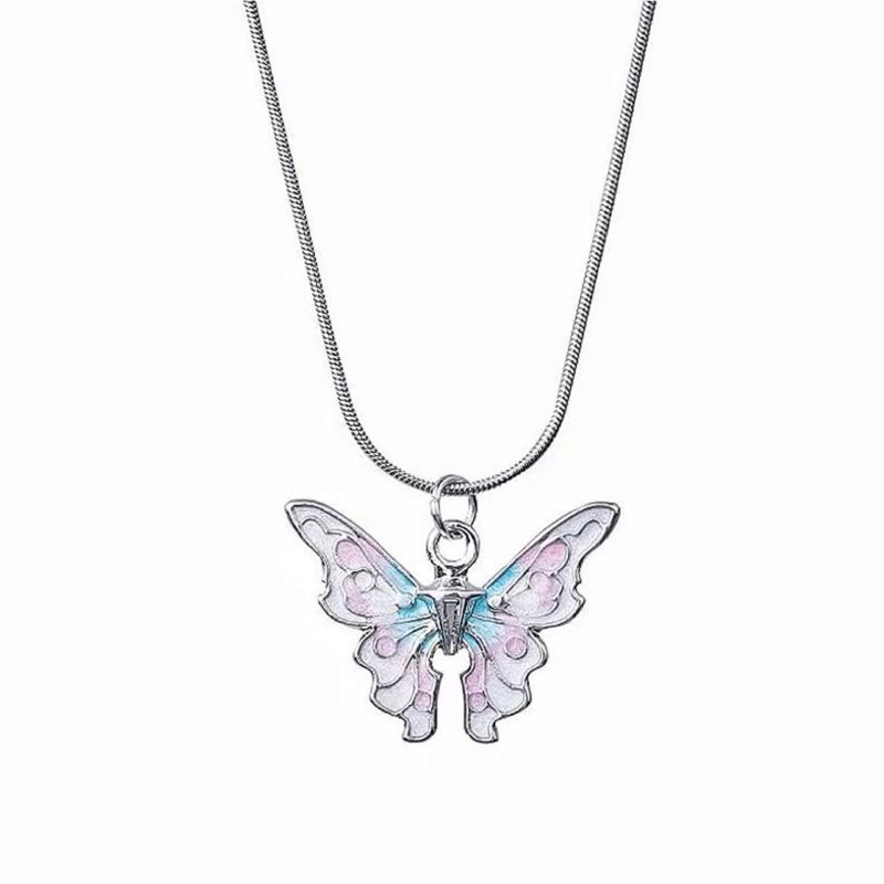 Butterfly Necklace Sweet Cool Women Necklaces Butterflies Pendant Snake Bone Chain Girls Neck Chains Wedding Jewery Gift