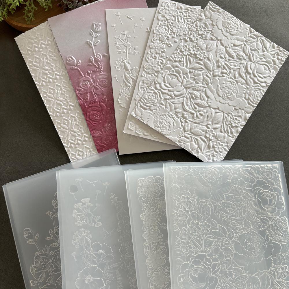 3D Embossed Rose Texture Stamp for Journal Decoration