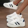 Ladies' Casual Sports Shoes - Lightweight Low Top Shoes with Breathable Lining, Comfortable Sole and Striped Design, Fashionable and Versatile