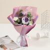 Finished Crochet Rose Flower Bouquet With artificial leaves 1 Large Flower&5 Small Flowers Knitted Flower Bouquet Gifts