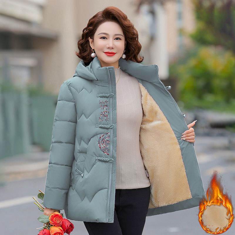 Mother Cotton Jacket Middle-aged and Elderly Grandma Winter Clothes Large Size Cotton Jacket Cotton Jacket Casual Jacket Winter Clothes