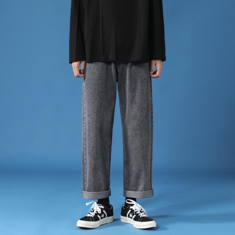 Men's jeans 2026 new style loose straight casual long pants wide-leg pants