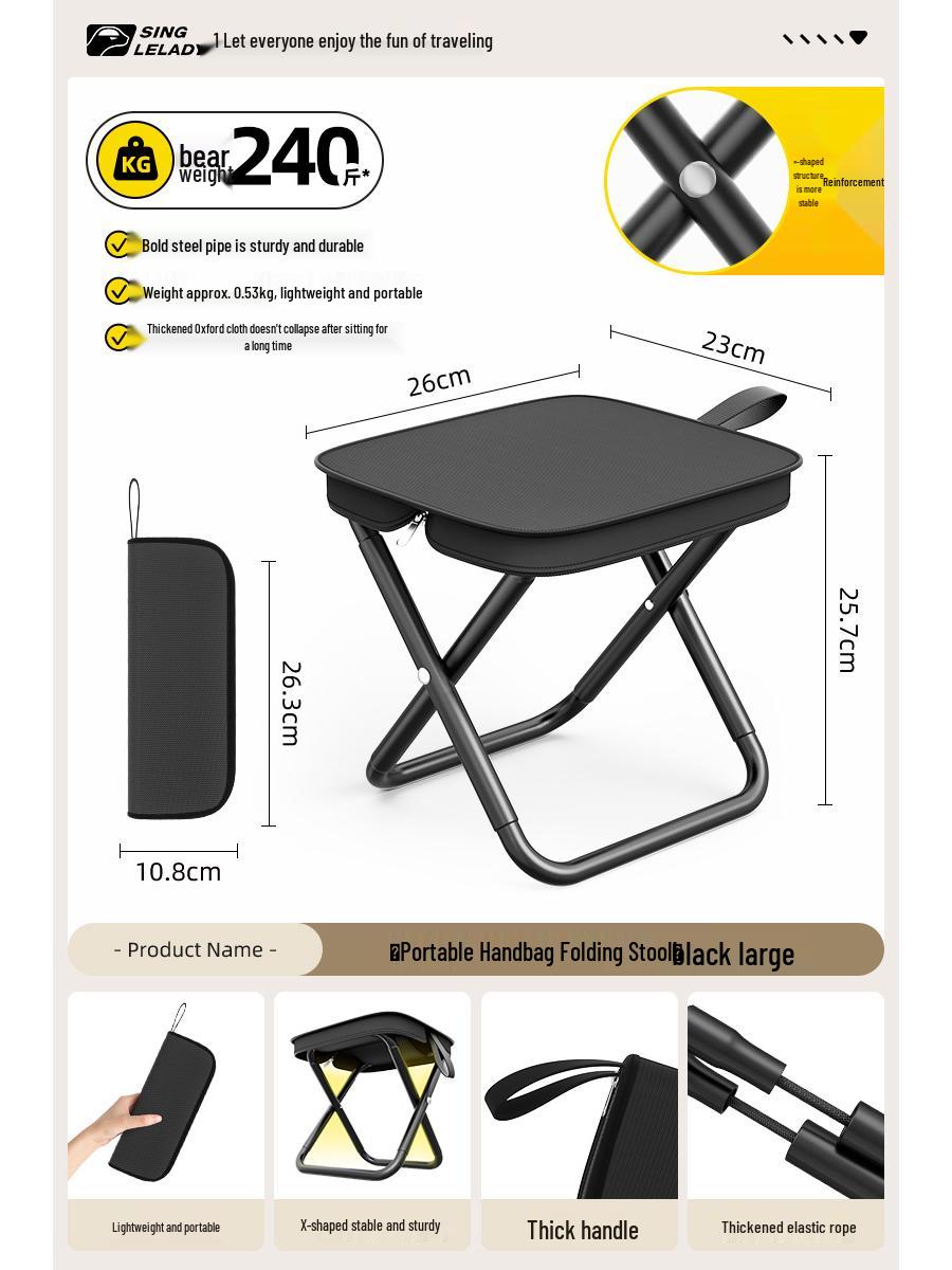 Compact Folding Outdoor Stool for Travel, Fishing, and Camping