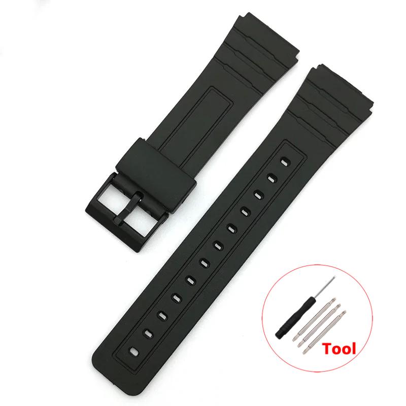 12/14/16/18/20/22mm Silicone Rubber Strap for Casio W800H A158/168 AE1200/1300 Watchband for SGW400 F91W F84 F105/108 Bracelet