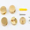 Ackron Mirror Brackets, 4Pcs Aluminum Wall Mount, Gold, 5-11mm Thick Glass, Round Shape