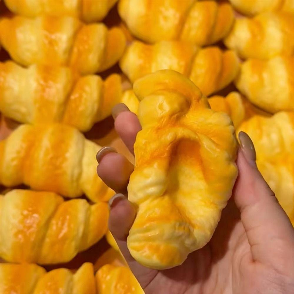 Sticky Croissant Squishy Toy Slow Rising Slow Rebound Toy Sensory Fidget Ball  Office Workers