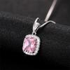 Sparkling Cushion Cut Pendant Necklace Elegant Halo Design Luxury Statement Jewelry for Women