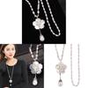 Pearl Necklace For Women Long Floral Pendant With Shell Material For Fashion Jewelry