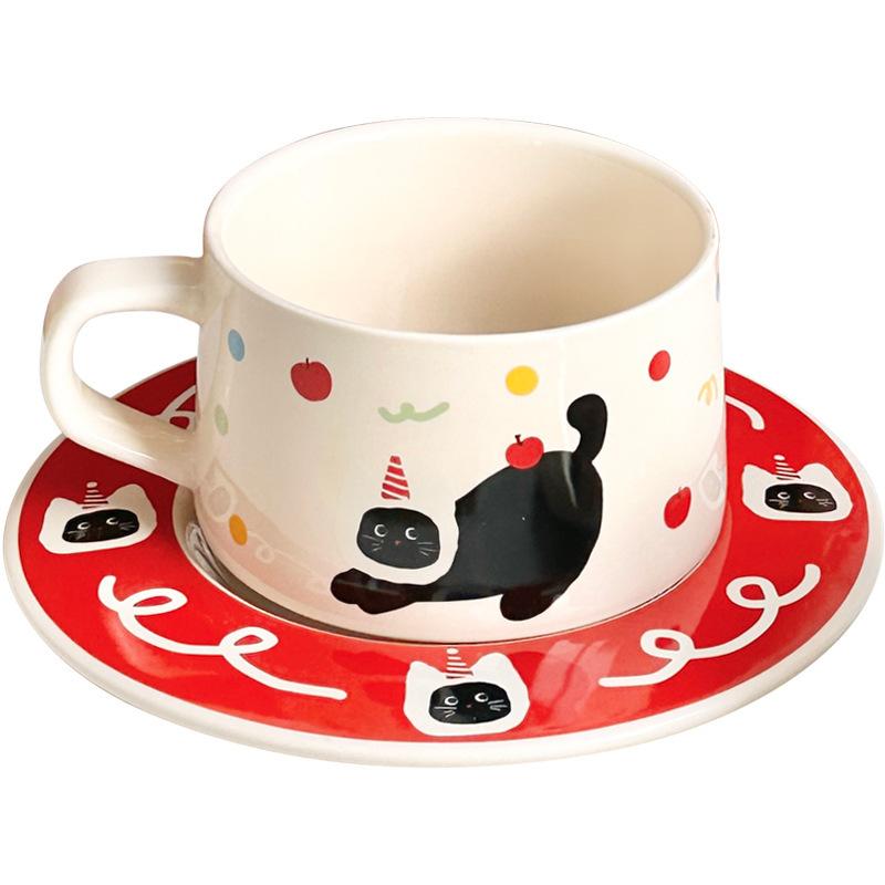 Mug Ceramic Cup Water Cup Cute Coffee Cup Saucer Set Nordic Ins Simple and Beautiful Girls Cup