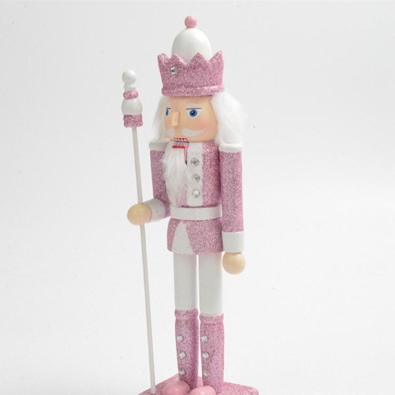 Pink King Wood Walnut Cracker Puppet Soldier Christmas Decoration forXmas Decor NewYear Gift