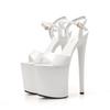 Fashion Fish Mouth Sandals Shiny Transparent 20CM Sexy Pole Dance High Heels Catwalk Nightclub Shoes Sandals Women