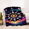 "Celestial Harmony Mandala Wall Art Print"Blanket Flannel Throw Blanket for Sofa, Bed, Travel, Camping, Office