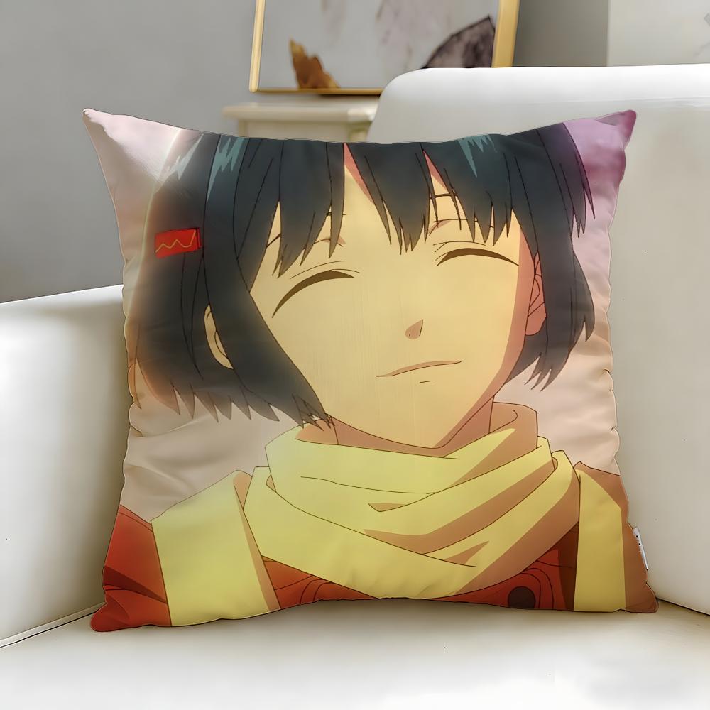 Malevolent Spirits Mononogatari Cushion Cover Soft  EasyWash Pillow Case  Versatile for Couch Bed Travel and Office