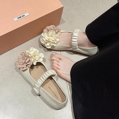 Rundkopf Französisch mit Rock flachsohlige Einzelschuhe Damen 2025 neu Frühling und Herbst Retro kleiner duftender Wind flacher Mund Mary Jane Damenschuh