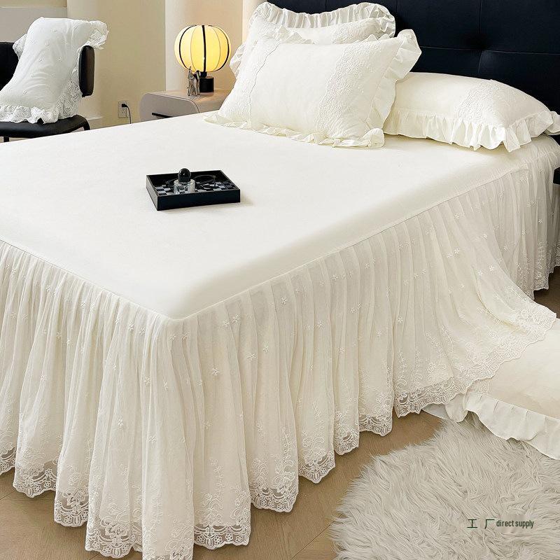 Lace Princess Floor-Length Bed Sheet with Ruffled Hem
