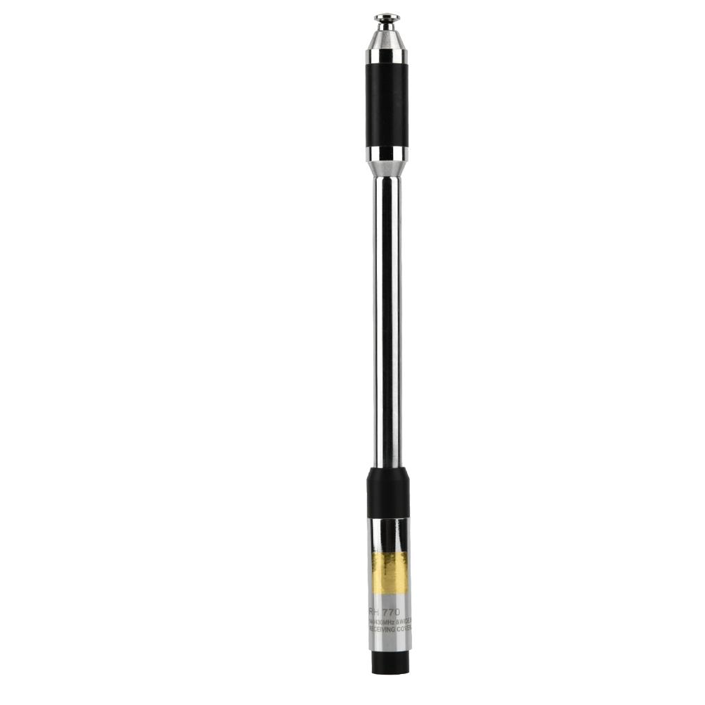 

RH770 SMA Male Dual Band 144 430MHz Telescopic Handheld Walkie Talkie Antenna