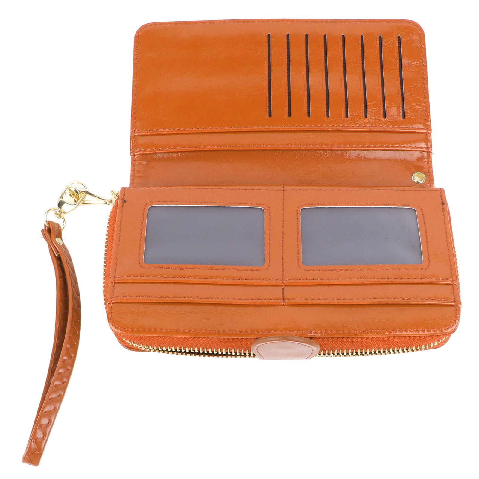 

Women Long Wallet Stylish Multifunctional PU Leather Wallet Large Capacity Portable Female Wallet for Daily Use Brown