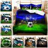 Soccer Sports Blue Flame Football Comfortable Duvet Quilt Cover Pillowcase Bedding Set Children Bedroom Decoration Home Textile