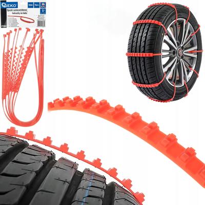 Anti-slip Geko Straps Snow Chains for Winter Wheels 10 Pcs. Reusable