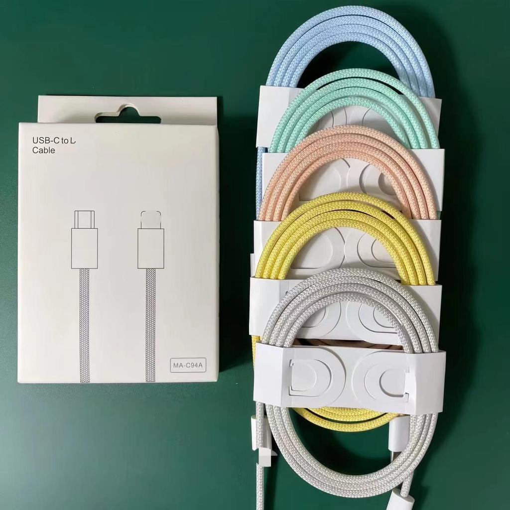 Knitted Macaron PD20W Double C Cable for Apple 16/15/14/13 Devices