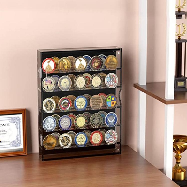 Portable Acrylic Round Display Storage Box for Coin Craft Supplies Clear Collector's Case with Aesthetic Appeal