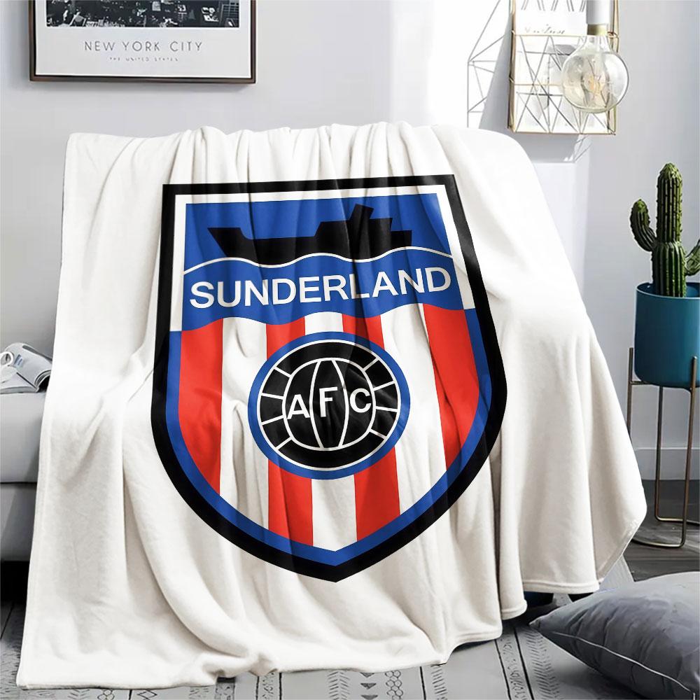 1PC Sunderland Association Football Club Patterned Flannel Blanket Suitable For All Seasons for Home Decor Warmth and Comfort Gifts Holiday Present