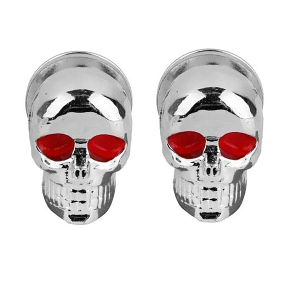 2Pcs Motorcycle Skull License Plate Frame Bolts Screws Auto License Plate Screws Car Truck Fastener Cap Bolts For Any 6mm Bolts Stem Caps1