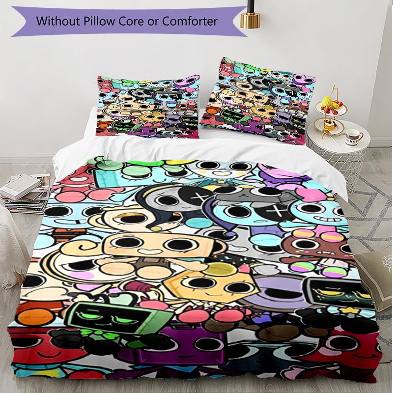 3pcs Duvet Cover Set (1*Duvet Cover + 2*Pillowcase, Without Core), Dandy's World Print Soft All‑Season Bedding Set, Home Bedroom Decor Gift