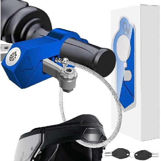 

Ручка для блокировки руля мотоцикла, функция 2 в 1 с замком руля и замком для шлема, сверхмощное противоугонное запирающее устройство, максимальная безопасность синий