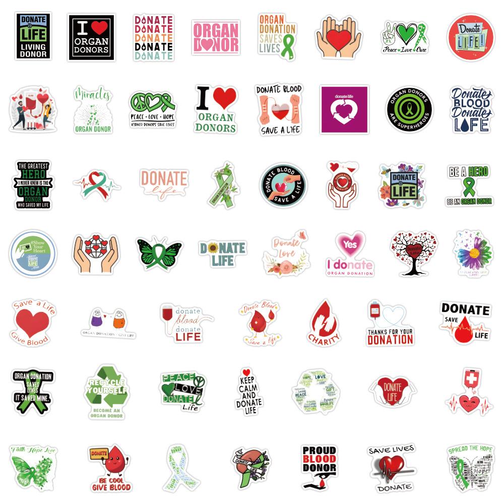 50 New Donate Life Graffiti Stickers Decorate Notebook Suitcase Stickers