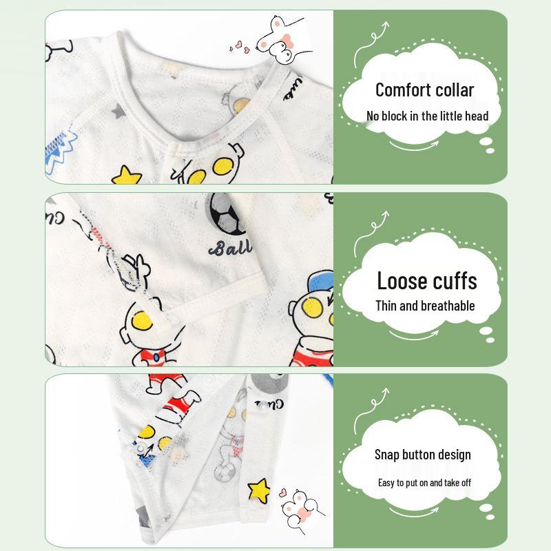 Baby Langarm-Bodysuit aus Bambusfaser: 3-24 Monate, Atmungsaktiver Druckknopf im Schritt, Nahtlos für den Sommer