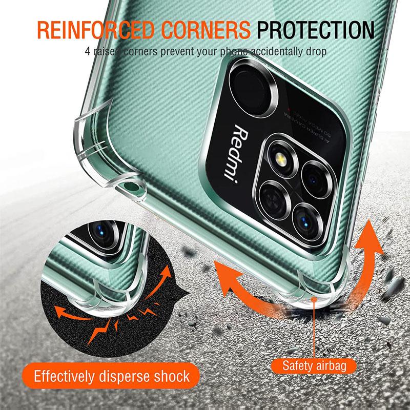 Redmy 10A 10C Hülle Klar Airbags Stoßfestes TPU Weiche Abdeckung Für Xiaomi Redmi 10A 10C 12C 10 A C A10 C10 Schutz Funda Auf Redmi10C