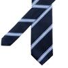[Michiko London] Brand Necktie, Made In Japan, Silk, Jacquard Weave, Striped Pattern (Pattern D: Navy)