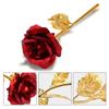 Red Rose Flower with Golden Leaf with Gift Box with Carry Bag