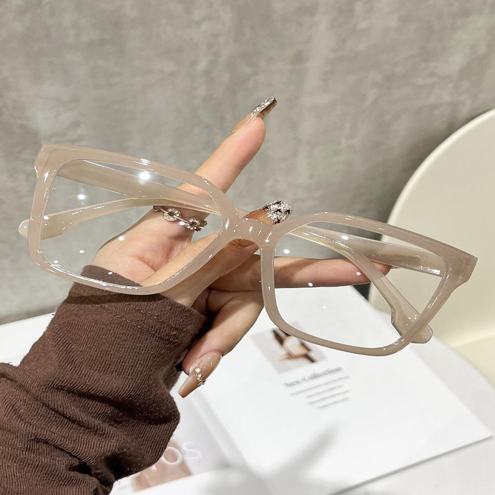 Fashion Leopard Print Eyewear Aesthetic Oversized Frame Clear Lens Specs Classic Square Optical Glasses Acetate Material