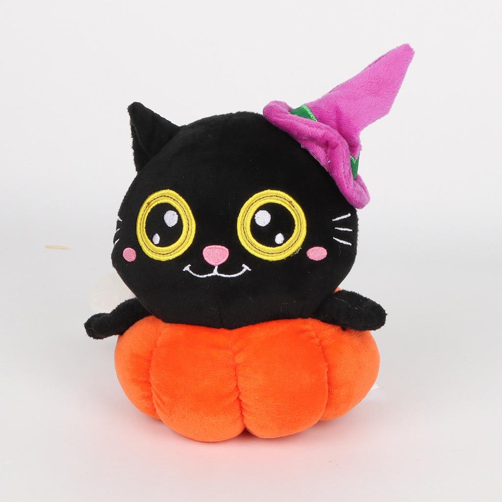 

Series Cat Dark Plush Toy Cartoon Stuffed Doll Room Sofa Decoration Kids Gift Hat Cat