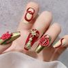 2Pcs Manicure Decoration Wide Application Easy to Apply Alloy Red Chinese Knot Nail