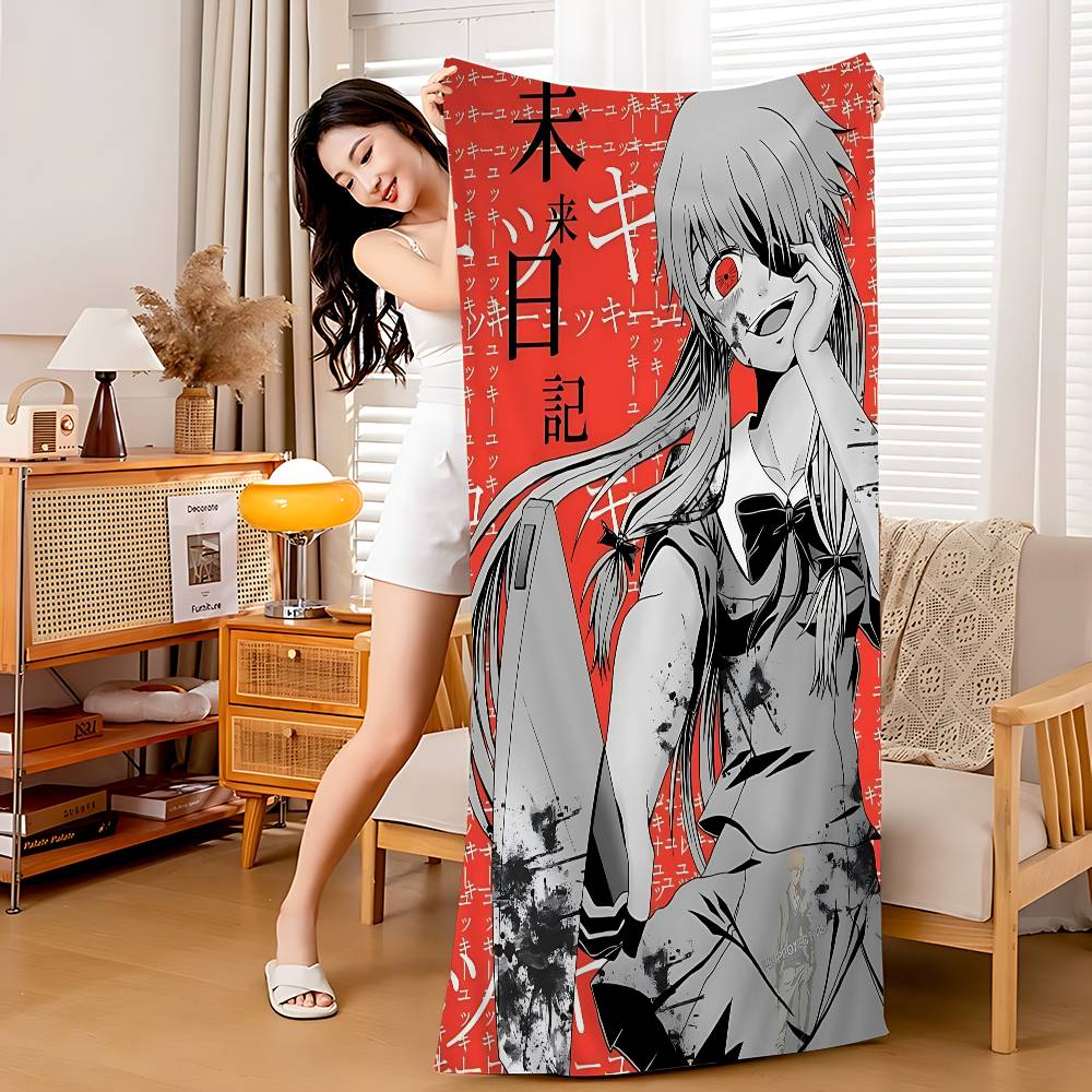 

Anime F-Future D-Diary Microfiber Printed Beach Towel Mountain Climbing Yoga Beach Swimming Running Absorbent Soft Towel W30*H60(CM)