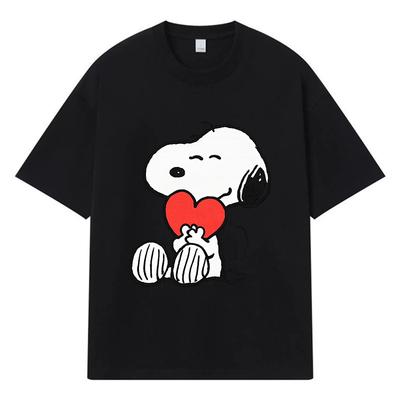 2026 Snoopy Trzymający Ser Nadrukowana Grafika Streetwear Y2k Harajuku Męskie Damskie Ubrania 100% Bawełna Koszulka T-shirt Casual Luźna Letnia Męska Koszulka T-shirt