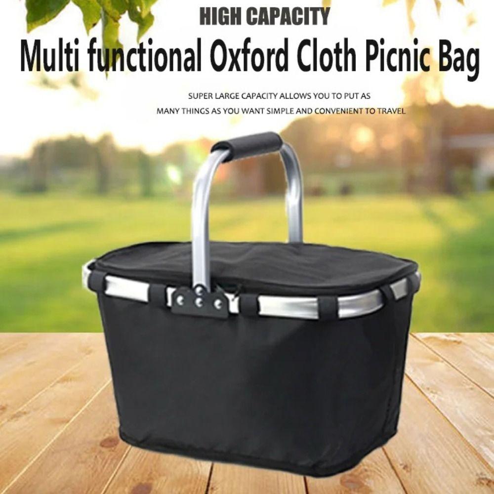 Folding Insulated Bag Portable Shopping Basket New Insulated Basket  Outdoor