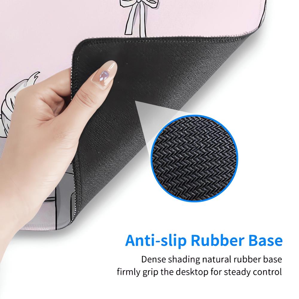 Anime Niedliche Engelsmädchen Mauspads Laptop Gaming Erweiterte Schreibtischunterlage PC Kawaii Gamer Schrank Mauspads XXL Tastaturteppich Rosa Teppich