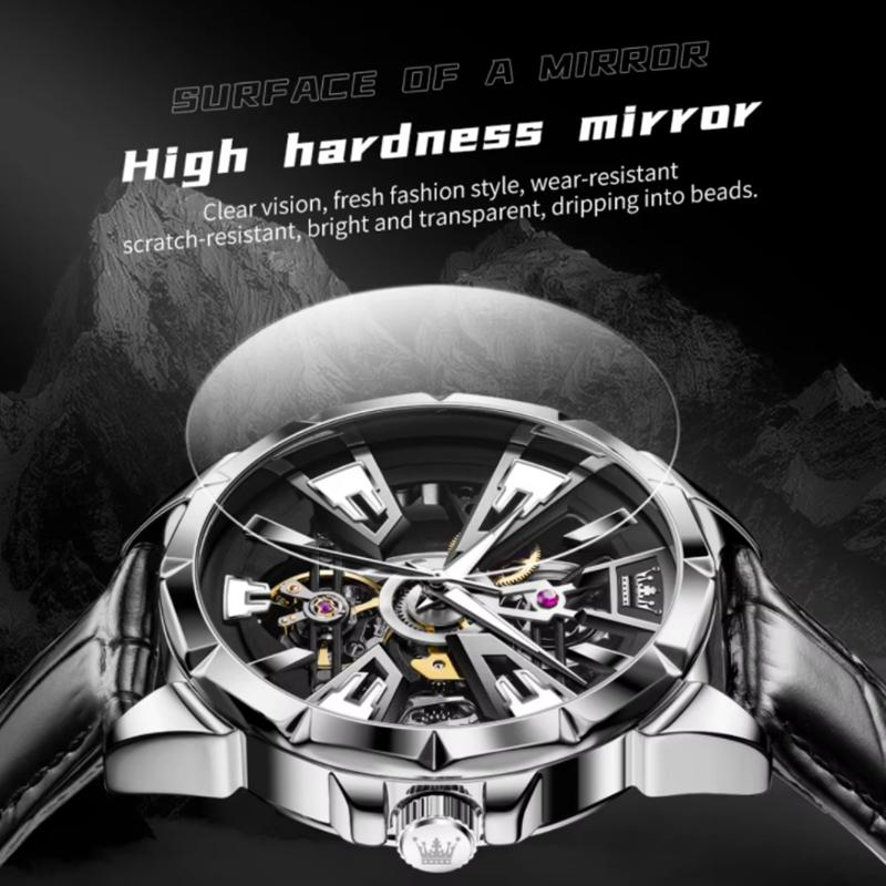Luksusowy Zegarek Męski Wodoodporny Luminescencyjny Wielofunkcyjny Automatyczny Mechaniczny Zegarek Szkieletowy