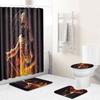 Skull Shower Curtain Floor Mat Combination Four-Piece Set Bathroom Toilet Carpet Shower Room Mat Foot Mat