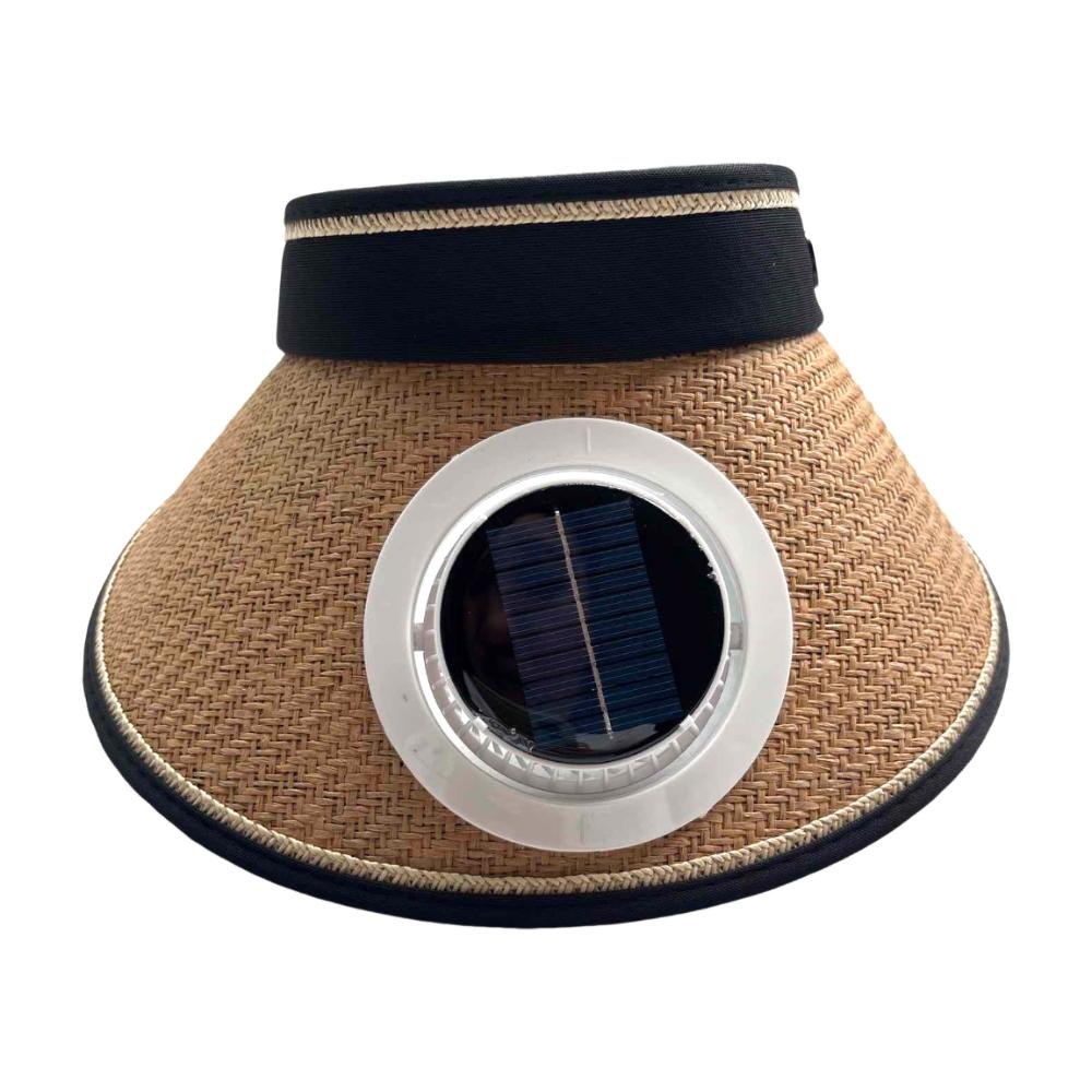 Breathable Sun Hat with Fan Wide Brim Beach Sunshade Hat Outdoor Visor Hat Mountain Climbing
