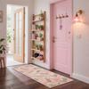 VIKAMA Pink Leopard Print Long Rug for French Luxury Entrance Hall Floor Mat Anti-Slip Kitchen Bedroom Carpet Home Decoration