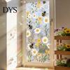 Blumenmuster Fensterfolie Sonnenfänger Statische Folie, Schmetterling Selbstklebender Glasaufkleber, Heimdeko Abdeckung Abnehmbar Sichtschutz für Büro