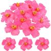 HOMSFOU 10PCS Hawaiian Faux Flowers Hibiscus Flowers Decoration Artificial Tropical Flower Vivid Flower for Hawaiian Luau Tabletop Decoration Party
